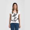 Ladies Slim Fit V Neck Poly-Rich Tee Thumbnail