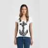 Ladies Slim Fit V Neck Poly-Rich Tee Thumbnail