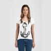Ladies Slim Fit V Neck Poly-Rich Tee Thumbnail