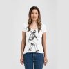 Ladies Slim Fit V Neck Poly-Rich Tee Thumbnail