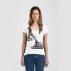 Ladies Slim Fit V Neck Poly-Rich Tee Thumbnail
