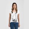 Ladies Slim Fit V Neck Poly-Rich Tee Thumbnail