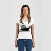 Ladies Slim Fit V Neck Poly-Rich Tee Thumbnail