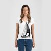 Ladies Slim Fit V Neck Poly-Rich Tee Thumbnail