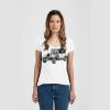 Ladies Slim Fit V Neck Poly-Rich Tee Thumbnail