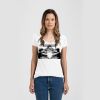 Ladies Slim Fit V Neck Poly-Rich Tee Thumbnail