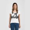 Ladies Slim Fit V Neck Poly-Rich Tee Thumbnail