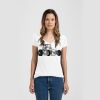 Ladies Slim Fit V Neck Poly-Rich Tee Thumbnail