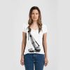 Ladies Slim Fit V Neck Poly-Rich Tee Thumbnail