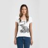 Ladies Slim Fit V Neck Poly-Rich Tee Thumbnail