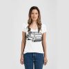 Ladies Slim Fit V Neck Poly-Rich Tee Thumbnail