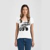 Ladies Slim Fit V Neck Poly-Rich Tee Thumbnail