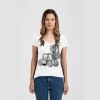 Ladies Slim Fit V Neck Poly-Rich Tee Thumbnail