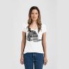 Ladies Slim Fit V Neck Poly-Rich Tee Thumbnail