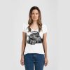 Ladies Slim Fit V Neck Poly-Rich Tee Thumbnail