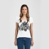 Ladies Slim Fit V Neck Poly-Rich Tee Thumbnail