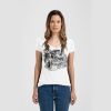 Ladies Slim Fit V Neck Poly-Rich Tee Thumbnail