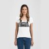 Ladies Slim Fit V Neck Poly-Rich Tee Thumbnail