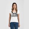 Ladies Slim Fit V Neck Poly-Rich Tee Thumbnail