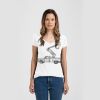 Ladies Slim Fit V Neck Poly-Rich Tee Thumbnail