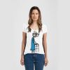 Ladies Slim Fit V Neck Poly-Rich Tee Thumbnail