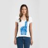 Ladies Slim Fit V Neck Poly-Rich Tee Thumbnail