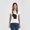 Ladies Slim Fit V Neck Poly-Rich Tee Thumbnail