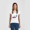 Ladies Slim Fit V Neck Poly-Rich Tee Thumbnail