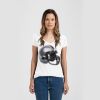 Ladies Slim Fit V Neck Poly-Rich Tee Thumbnail