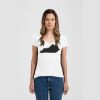 Ladies Slim Fit V Neck Poly-Rich Tee Thumbnail