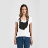 Ladies Slim Fit V Neck Poly-Rich Tee Thumbnail