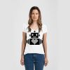 Ladies Slim Fit V Neck Poly-Rich Tee Thumbnail