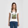 Ladies Slim Fit V Neck Poly-Rich Tee Thumbnail