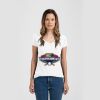 Ladies Slim Fit V Neck Poly-Rich Tee Thumbnail