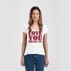 Ladies Slim Fit V Neck Poly-Rich Tee Thumbnail