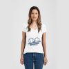 Ladies Slim Fit V Neck Poly-Rich Tee Thumbnail