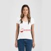 Ladies Slim Fit V Neck Poly-Rich Tee Thumbnail