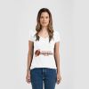 Ladies Slim Fit V Neck Poly-Rich Tee Thumbnail