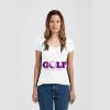 Ladies Slim Fit V Neck Poly-Rich Tee Thumbnail