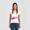 Ladies Slim Fit V Neck Poly-Rich Tee Thumbnail