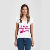 Ladies Slim Fit V Neck Poly-Rich Tee Thumbnail