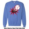 Adult Heavy Blend Heather Royal or Red 60/40 Fleece Crew (S) Thumbnail