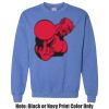 Adult Heavy Blend Heather Royal or Red 60/40 Fleece Crew (S) Thumbnail