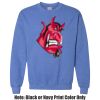 Adult Heavy Blend Heather Royal or Red 60/40 Fleece Crew (S) Thumbnail