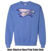 Adult Heavy Blend Heather Royal or Red 60/40 Fleece Crew (S) Thumbnail