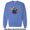 Adult Heavy Blend Heather Royal or Red 60/40 Fleece Crew (S) Thumbnail