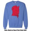 Adult Heavy Blend Heather Royal or Red 60/40 Fleece Crew (S) Thumbnail