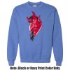 Adult Heavy Blend Heather Royal or Red 60/40 Fleece Crew (S) Thumbnail