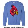 Adult Heavy Blend Heather Royal or Red 60/40 Fleece Crew (S) Thumbnail