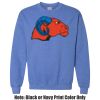 Adult Heavy Blend Heather Royal or Red 60/40 Fleece Crew (S) Thumbnail